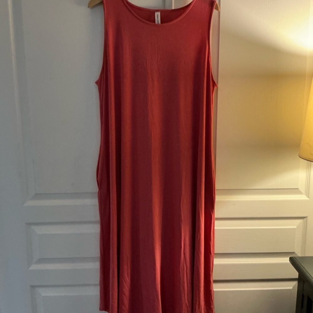 Zenana Outfitters Sleeveless Coral Maxi Dress